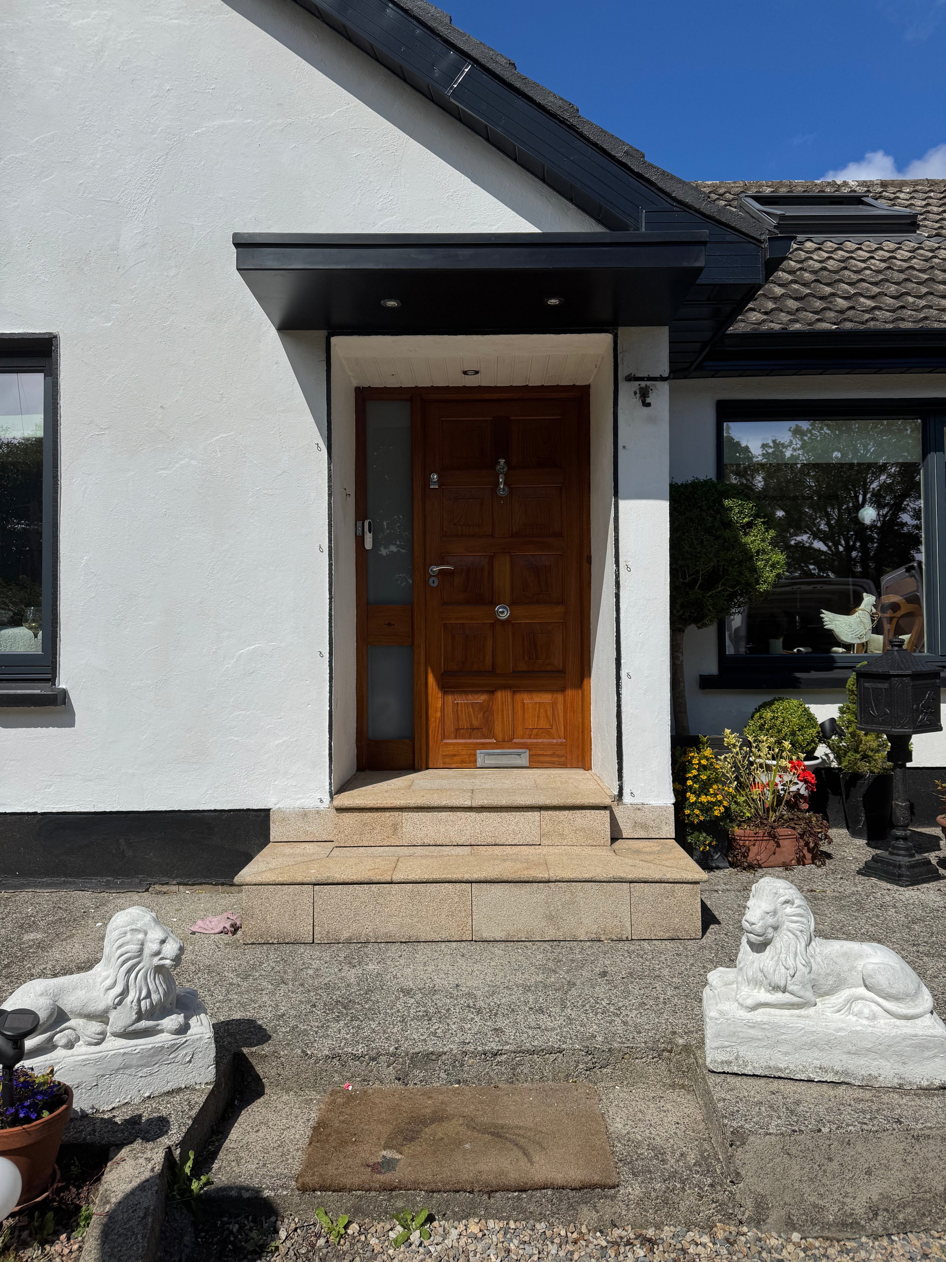 GRP fibreglass door canopy installed on Dublin home – Canopy Works Limited